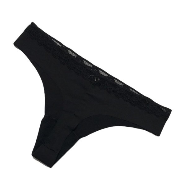 NWT 2013’ Victoria’s Secret Black Lace Top Thong - Picture 4 of 4